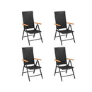 5 Piece Garden Dining Set Black And Brown
