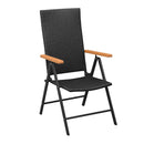 5 Piece Garden Dining Set Black And Brown