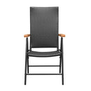 5 Piece Garden Dining Set Black And Brown