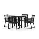 Garden Dining Set Black 5 Piece