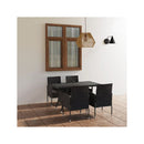 5 Piece Black Poly Rattan Garden Dining Set