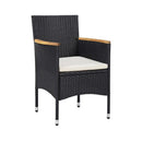 5 Piece Garden Poly Rattan Black Dining Set
