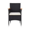 5 Piece Garden Poly Rattan Black Dining Set