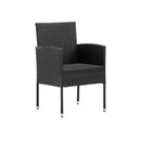 5 Piece Black Poly Rattan Garden Dining Set