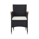 5 Piece Garden Poly Rattan Black Dining Set