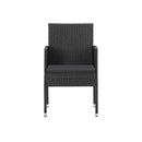 5 Piece Black Poly Rattan Garden Dining Set