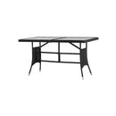 5 Piece Black Poly Rattan Garden Dining Set
