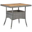 5 Piece Garden Dining Set Poly Rattan And Solid Acacia Wood Grey