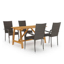 5 Piece Garden Dining Set Solid Acacia Wood With An Oil Finish