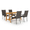 5 Piece Garden Dining Set Solid Acacia Wood With An Oil Finish