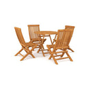 Solid Teak Wood 5 Piece Garden Dining Set