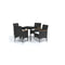 5 Piece Garden Dining Set With Cushions Black