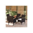 5 Piece Garden Dining Set With Cushions Black