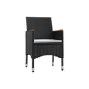 5 Piece Garden Dining Set With Cushions Black