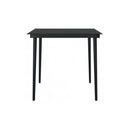 5 Piece Garden Dining Set With Cushions Black