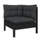 5 Piece Garden Lounge Set Black Pinewood With Cushions