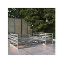 5 Piece Garden Lounge Set Grey Solid Pinewood