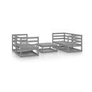 5 Piece Garden Lounge Set Grey Solid Pinewood
