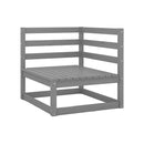 5 Piece Garden Lounge Set Grey Solid Pinewood
