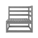 5 Piece Garden Lounge Set Grey Solid Pinewood