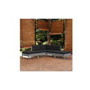 5 Piece Garden Lounge Set Pinewood With Cushions Grey