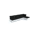 5 Piece Garden Lounge Set With Cushions White