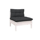 5 Piece Garden Lounge Set With Cushions White
