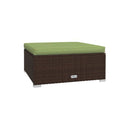 5 Piece Garden Lounge Set Poly Rattan Brown With Cushions