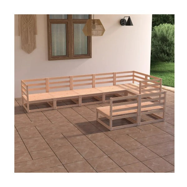 5 Piece Garden Lounge Set Solid Pinewood