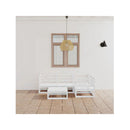 5 Piece Garden Lounge Set White Solid Wood Pine
