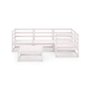 5 Piece Garden Lounge Set White Solid Wood Pine