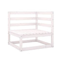 5 Piece Garden Lounge Set White Solid Wood Pine
