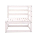 5 Piece Garden Lounge Set White Solid Wood Pine