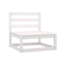 5 Piece Garden Lounge Set White Solid Wood Pine