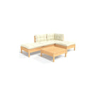5 Piece Garden Lounge Set With Cream Cushions