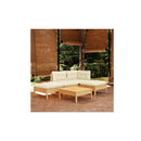 5 Piece Garden Lounge Set With Cream Cushions
