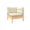 5 Piece Garden Lounge Set With Cream Cushions