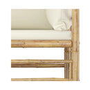 5 Pieces Garden Lounge Set Cream White Cushions Bamboo