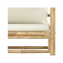 5 Pieces Garden Lounge Set Cream White Cushions Bamboo