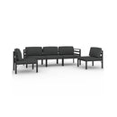 5 Piece Garden Lounge Set With Cushions Aluminium Anthracite