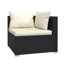5 Piece Poly Rattan Black Garden Lounge Set With Cushions