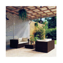 5 Piece Garden Poly Rattan Brown Lounge Set With Cushions