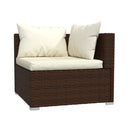 5 Piece Garden Lounge Set With Cushions Poly Rattan Brown