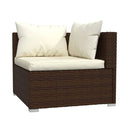 5 Piece Garden Poly Rattan Brown Lounge Set With Cushions