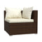 5 Piece Garden Poly Rattan Brown Lounge Set With Cushions