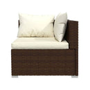 5 Piece Garden Lounge Set With Cushions Poly Rattan Brown