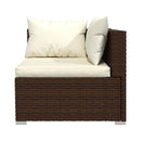 5 Piece Garden Poly Rattan Brown Lounge Set With Cushions