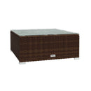 5 Piece Garden Poly Rattan Brown Lounge Set With Cushions