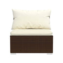 5 Piece Garden Lounge Set With Cushions Poly Rattan Brown