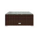 5 Piece Garden Poly Rattan Brown Lounge Set With Cushions